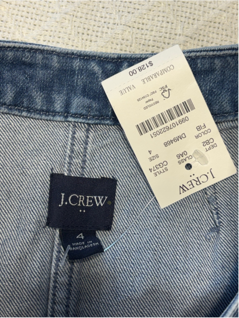 NWT J Crew Factory Denim Lady Jacket Blue Jean Gold Button Collarless Coat Sz 4 - Picture 4 of 6